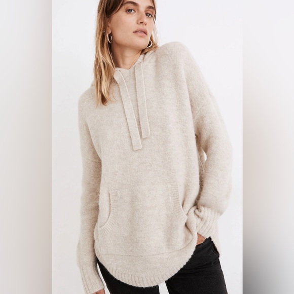 Madewell Sweaters - Madewell Wilmington cozy wool alpaca pullover Hoodie Sweater Beige size medium